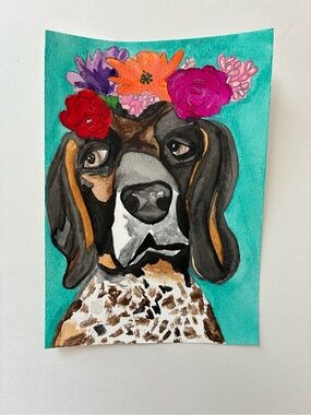Dog Portrait Watercolor Art